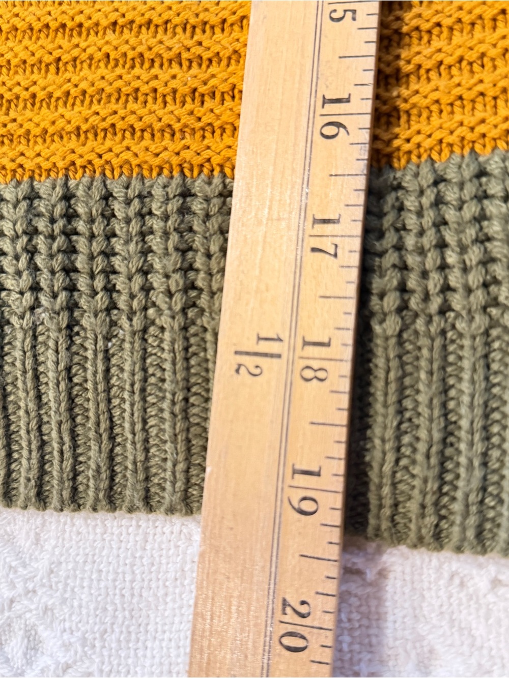 FCT with Love Striped Sweater Medium Olive Mustard Cream V-Neck Boho - Picture 4 of 8